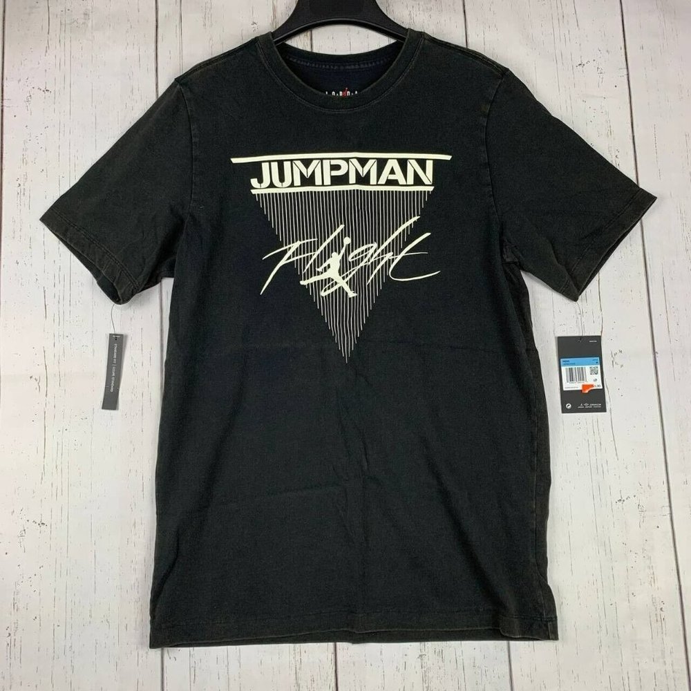 Vintage‎ Air Jordan Jumpman Flight Retro Medium Casual T-Shirt Black New Men